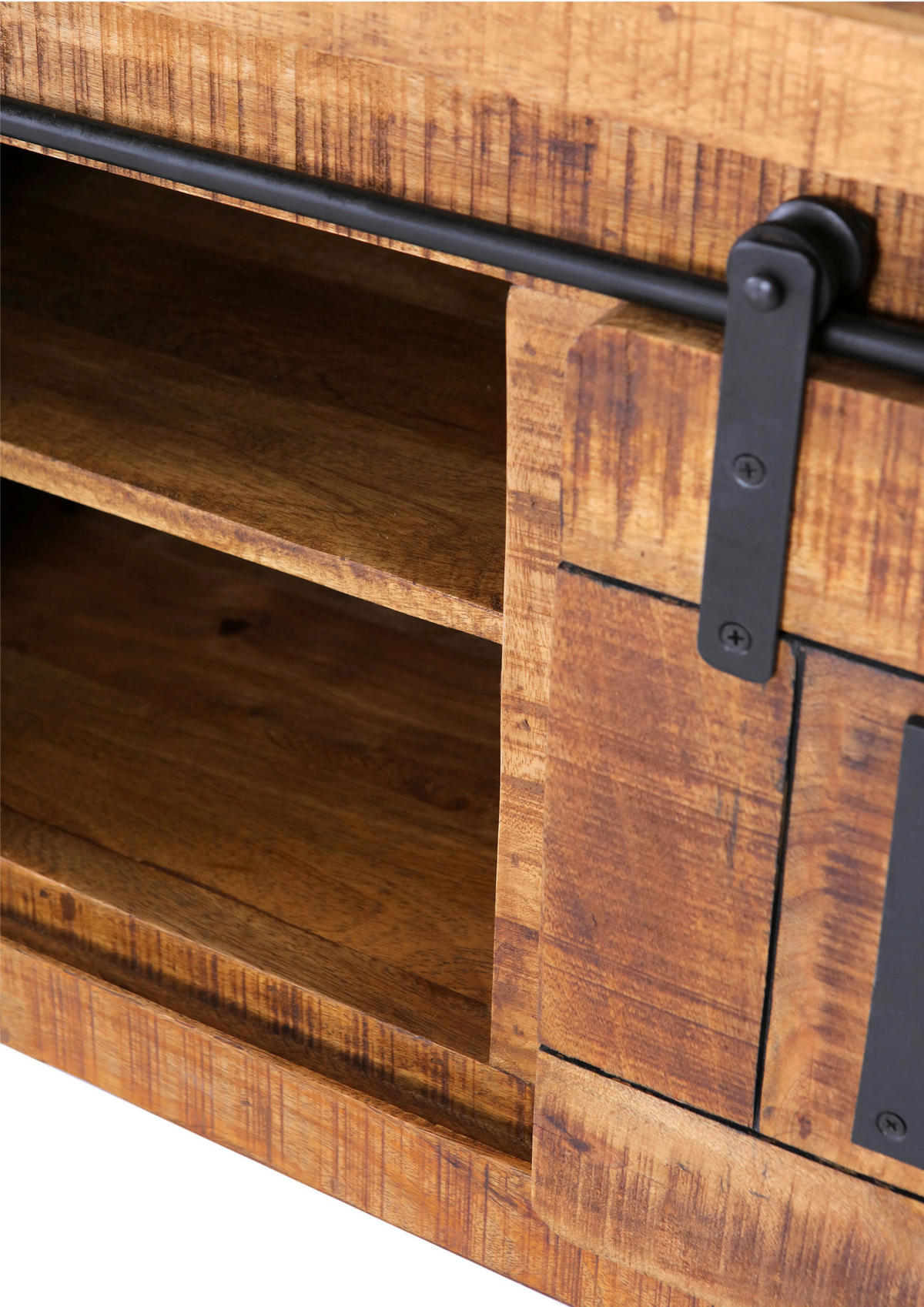 LOWBOARD Mangoholz massiv Naturfarben, Schwarz  - Schwarz/Naturfarben, KONVENTIONELL, Holz/Holzwerkstoff (160/50/45cm) - Landscape