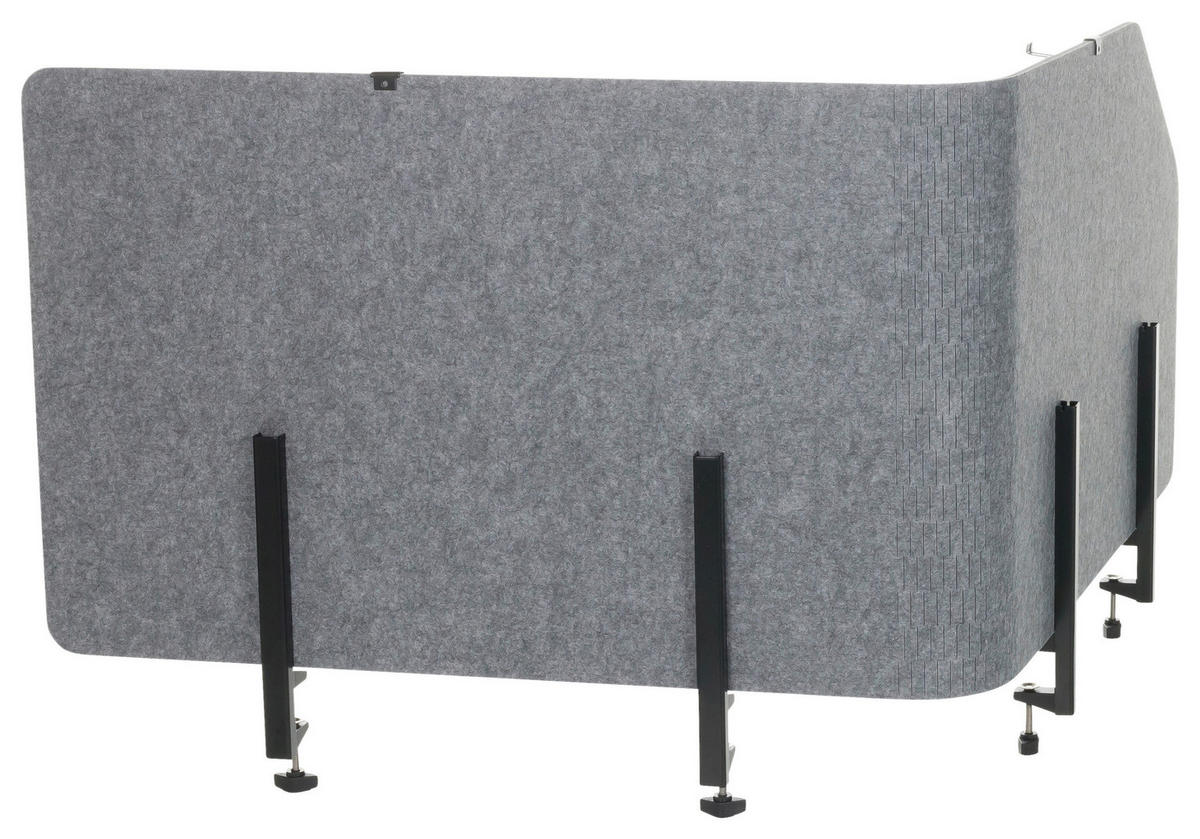 TRENNWAND Kunststoff, Textil, Metall Grau  - Grau, Basics, Kunststoff/Textil (160/50/1cm) - MID.YOU