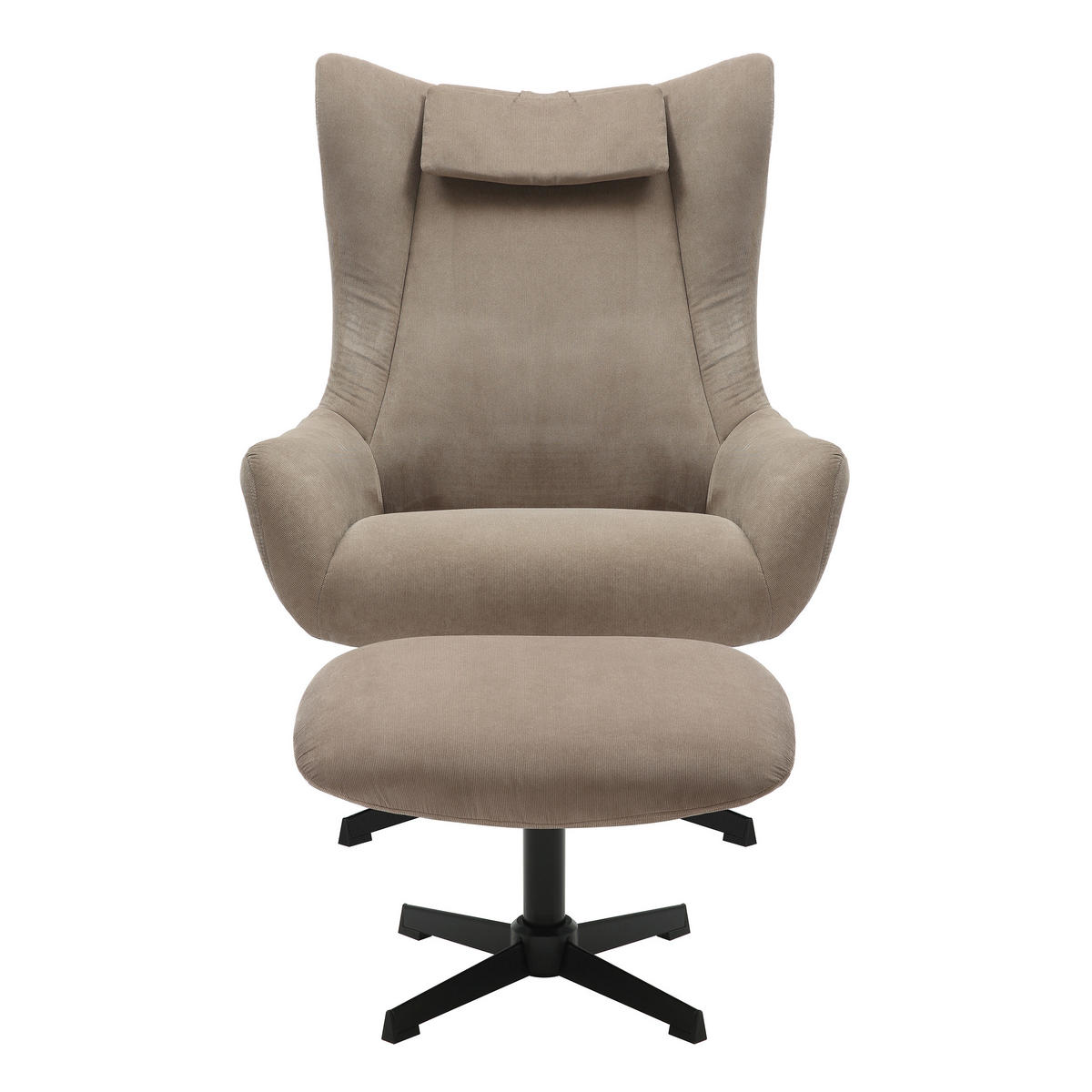 SESSELSET in Cord Braun  - Schwarz/Braun, MODERN, Textil/Metall (82/106/85cm) - Livetastic