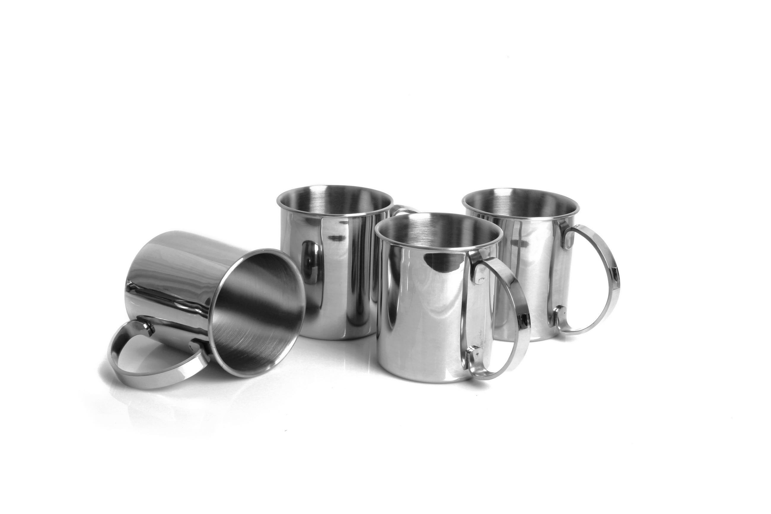 BECHERSET 4-teilig  - Silberfarben, Basics, Metall (16.2/11.4/11.3cm) - Echtwerk