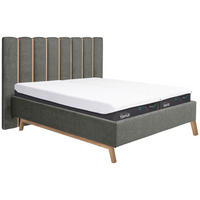 BETT MIT MATRATZEN SOFT+MEDIUM Matratze, Lattenrost Grau 180/200 cm  - Grau, KONVENTIONELL, Holz/Kunststoff (180/200cm) - Tempur