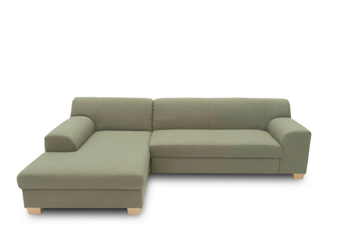 ECKSCHLAFSOFA  TINOS Grün Webstoff  - Beige/Grün, Basics, Textil (273/157cm) - MID.YOU