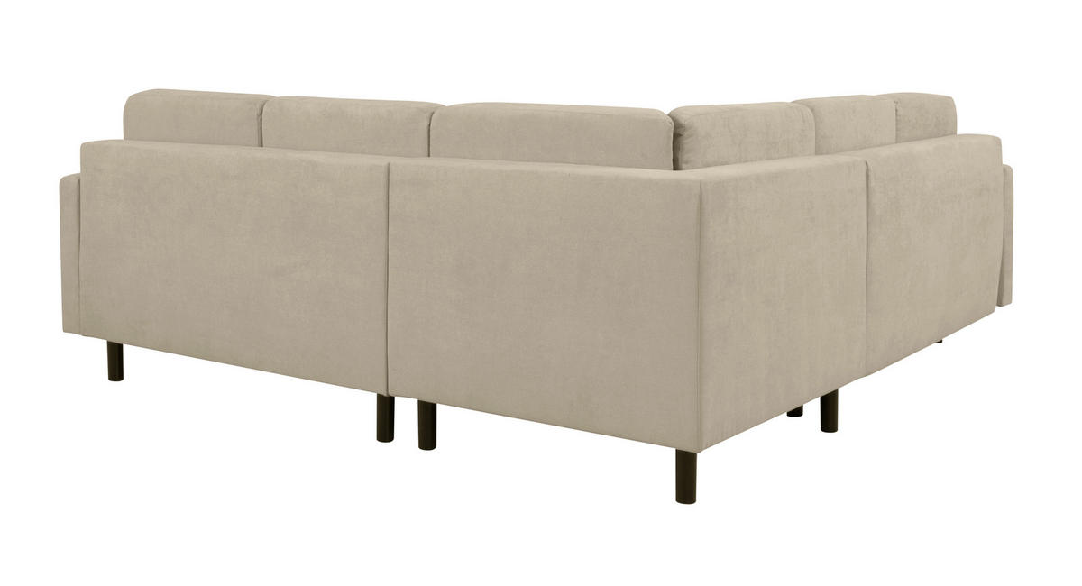 ECKSOFA in Taupe  - Taupe/Buchefarben, Design, Holz/Textil (242/242cm) - MID.YOU