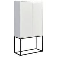 BARSCHRANK Weiß  - Schwarz/Weiß, Design, Glas/Holzwerkstoff (80/157/38cm) - Xora