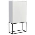 BARSCHRANK in Weiß  - Schwarz/Weiß, Design, Glas/Holzwerkstoff (80/157/38cm) - Xora