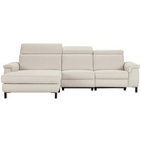  in Flachgewebe Beige Kopfteilverstellung, Rücken echt  182/304 cm  - Beige/Schwarz, KONVENTIONELL, Textil/Metall (182/304cm) - Pure Home Comfort