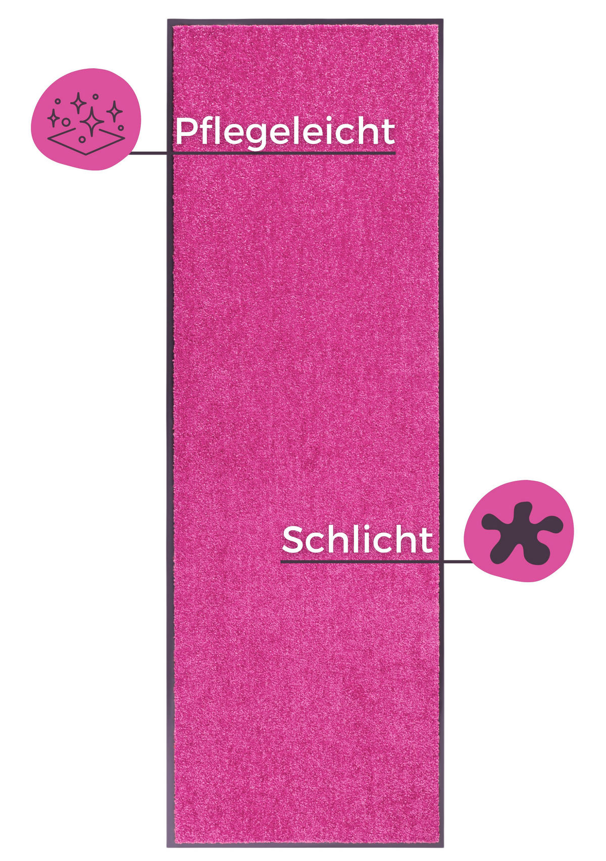 SCHMUTZFANGMATTE  60/180 cm  Pink  - Pink, Basics, Kunststoff/Textil (60/180cm) - Hanse Home