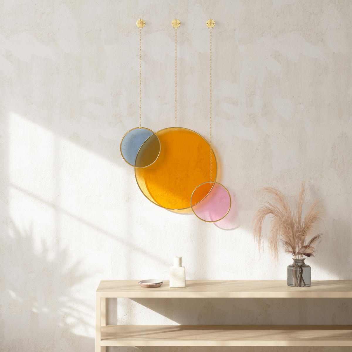 STENSKA DEKORACIJA    - lila/svetlo modra, Basics, kovina/umetna masa (46/3/46cm) - Umbra