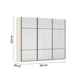 SCHWEBETÜRENSCHRANK  in Weiß, Champagner  - Champagner/Schwarz, KONVENTIONELL, Glas/Holzwerkstoff (242/223/68cm) - Novel