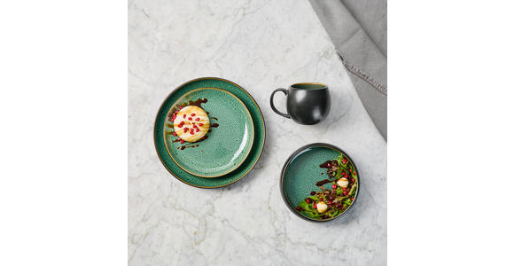 KOMBISERVICE Faro Grün 16-teilig  - Grün, Design, Keramik - Novel