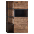 HIGHBOARD Schwarz, Eichefarben, Dunkelgrau  90/140/37 cm  - Eichefarben/Dunkelgrau, KONVENTIONELL, Glas/Holzwerkstoff (90/140/37cm) - Cantus