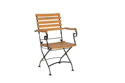 GARTENKLAPPSESSEL-SET Akazie Eisen Anthrazit, Akaziefarben  - Anthrazit/Akaziefarben, Basics, Holz/Metall (55/89/58cm) - Gardenson