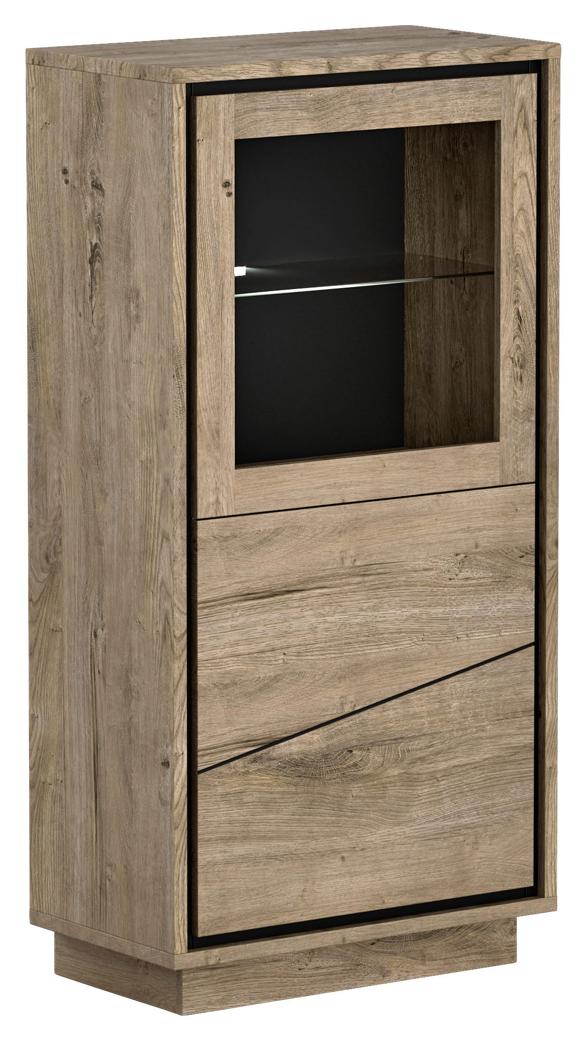 VITRÍNA, koňaková, 68/143/37 cm - koňaková, Design, kompozitní dřevo (68/143/37cm) - Livetastic