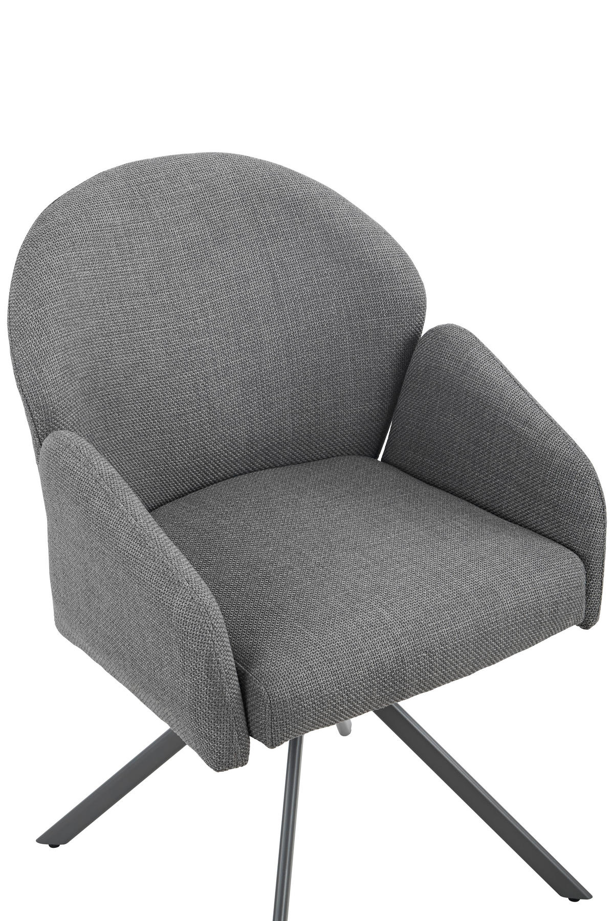 ARMLEHNSTUHL-SET 2 Stück  in Stahl Webstoff  - Grau, MODERN, Textil/Metall (56,5/84/61cm) - MID.YOU