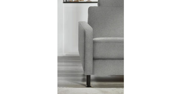 ECKSOFA  in Chenille, Flachgewebe Greige  316/175 cm  - Greige/Schwarz, Design, Textil/Metall (316/175cm) - Dieter Knoll