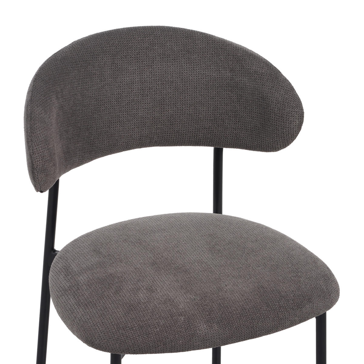 VIERFUßSTUHL - Schwarz/Grau, KONVENTIONELL, Textil/Metall (53/80/57cm) - MID.YOU