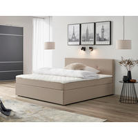 BOXBETT 180/200 cm,  in Sandfarben, Matratze, Topper, Rollrost, H2 = mittel  - Sandfarben/Schwarz, Konventionell, Holz/Kunststoff (180/200cm) - P & B