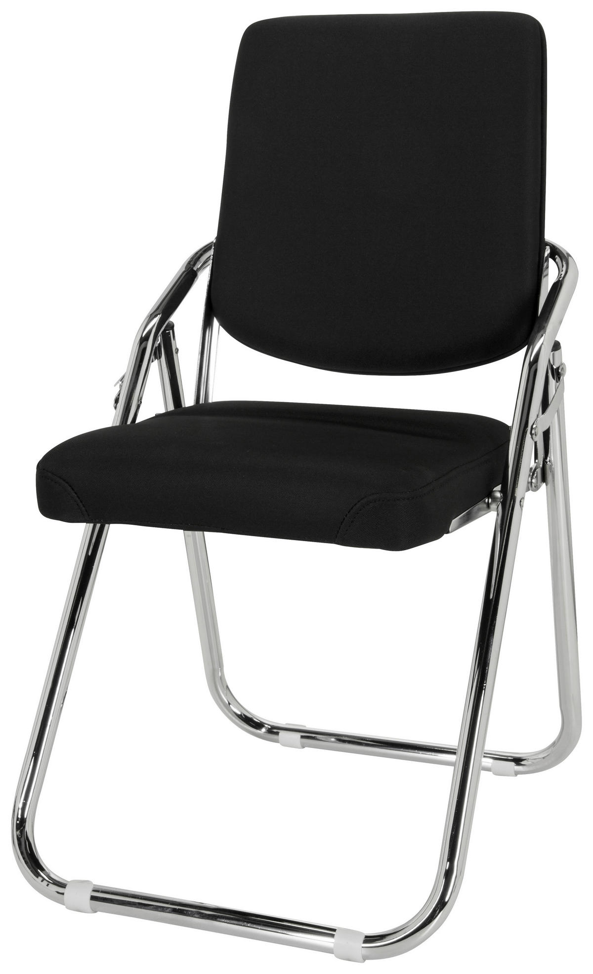 BESUCHERSTUHL Schwarz  - Chromfarben/Schwarz, Basics, Textil/Metall (46/90/40cm) - MID.YOU