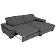 ECKSOFA in Webstoff Dunkelgrau  - Dunkelgrau/Schwarz, Design, Textil/Metall (265/180cm) - Carryhome