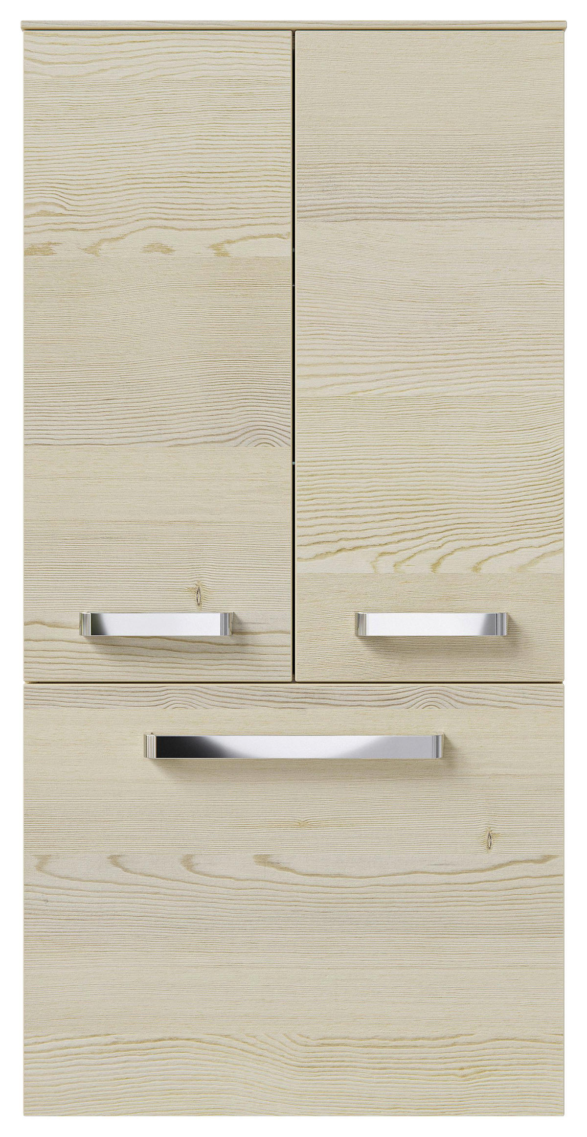 MIDISCHRANK 60/121/30,9 cm  - Chromfarben/Eichefarben, KONVENTIONELL, Glas/Holzwerkstoff (60/121/30,9cm) - Sadena