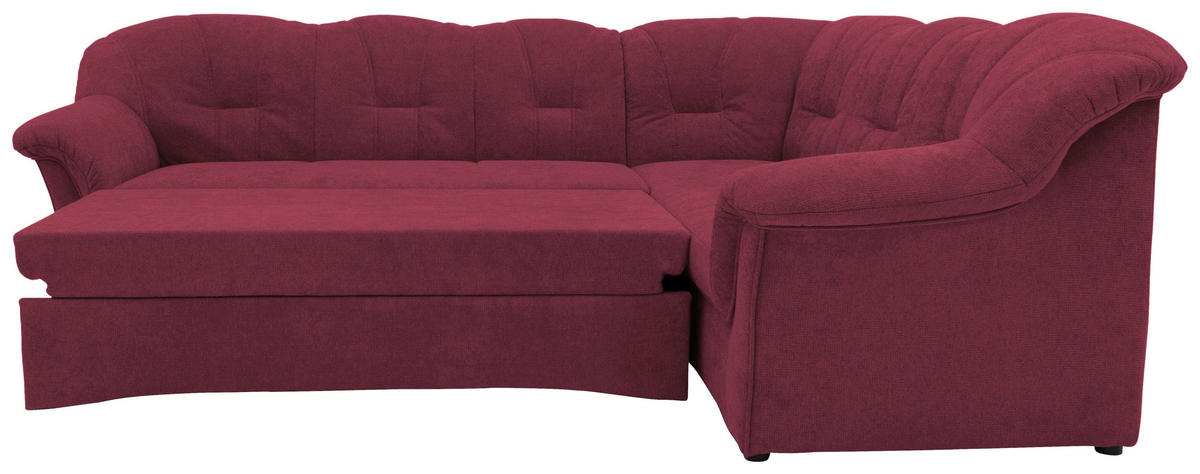 ECKSCHLAFSOFA  Beere Mikrofaser  - Beere/Schwarz, KONVENTIONELL, Kunststoff/Textil (243/192cm) - MID.YOU