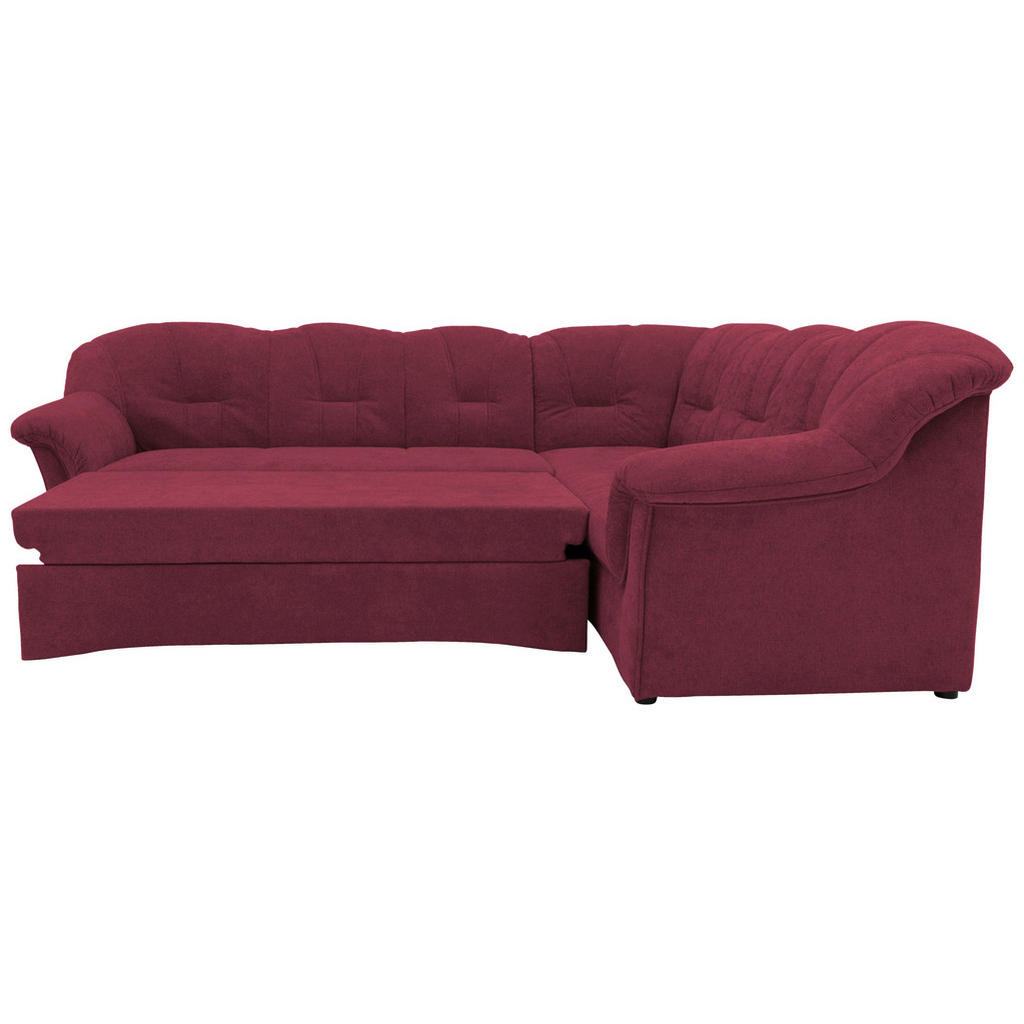 Thumbnail - Mid.you Eckschlafsofa, Beere, Textil, Uni, 5-Sitzer, 243x192 cm, Made in EU, FSC Mix, Schlafen auf Sitzhöhe, Rücken echt...