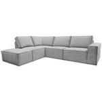 ECKSOFA Hellgrau Chenille  - Hellgrau/Schwarz, KONVENTIONELL, Kunststoff/Textil (212/275cm) - Carryhome