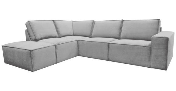 ECKSOFA Hellgrau Chenille  - Hellgrau/Schwarz, KONVENTIONELL, Kunststoff/Textil (212/275cm) - Carryhome