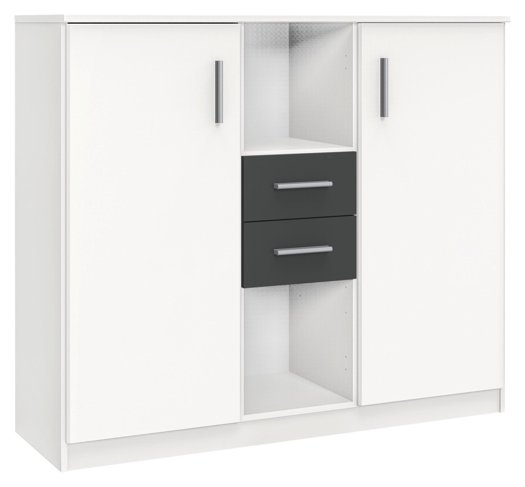 Boxxx Sideboard Graphit, Weiß 122x105x41 cm