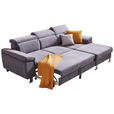 ECKSOFA in Webstoff Grau  250/167 cm  - Silberfarben/Grau, Design, Textil/Metall (250/167cm) - Xora