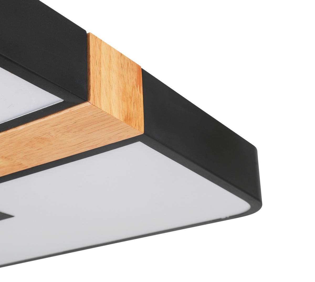 PLAFONIERĂ CU LED - culoare lemn stejar/negru, Basics, plastic/lemn (40/40/5,5cm) - Novel