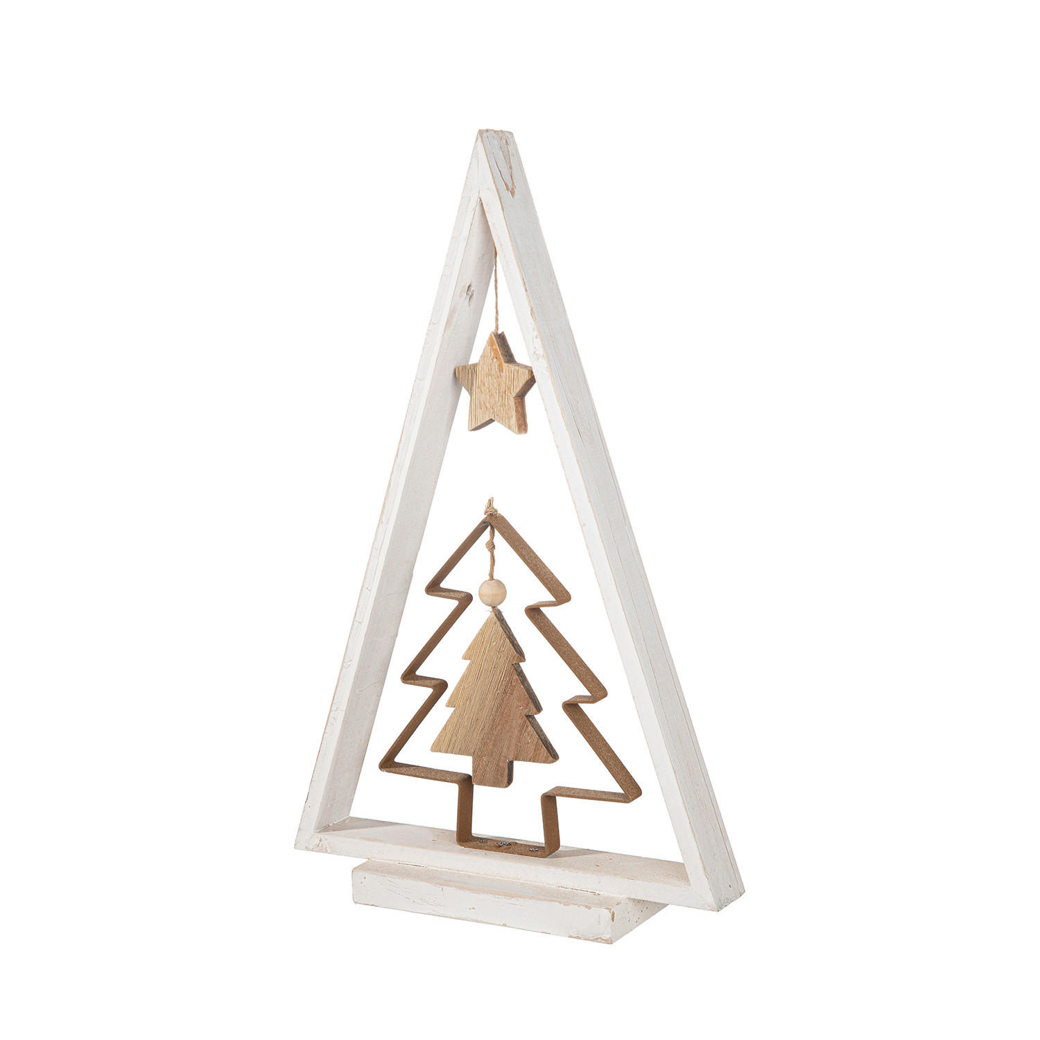 WEIHNACHTSFIGUR - Beigebraun/Grauweiß, LIFESTYLE, Holz (27/42,5/7,5cm)