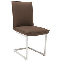 SCHWINGSTUHL  in Nickel Echtleder pigmentiert  - Hellbraun/Edelstahlfarben, Design, Leder/Metall (48/93/65cm) - Ambiente