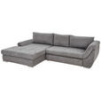 ECKSOFA Grau Flachgewebe  - Silberfarben/Grau, Design, Textil/Metall (174/306cm) - Carryhome