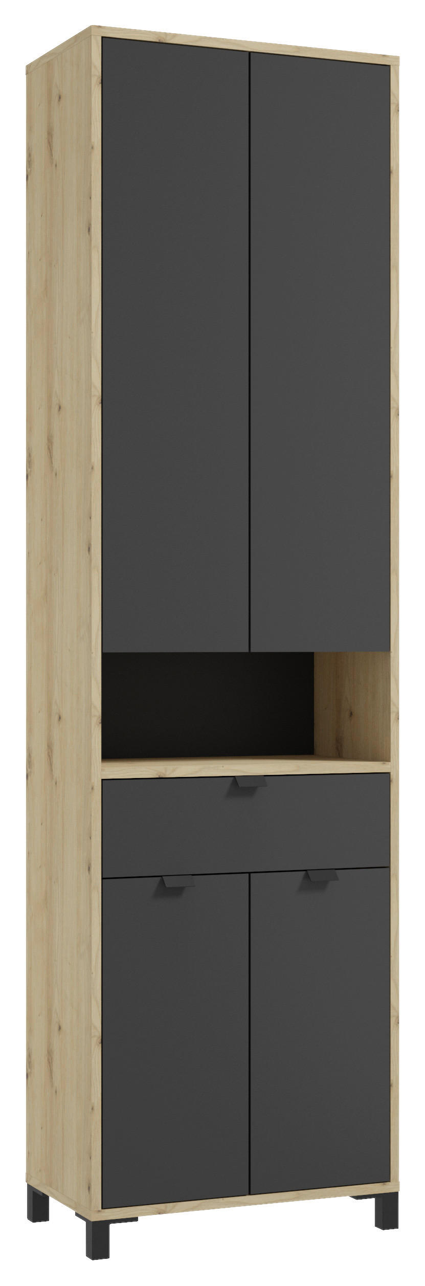 HOCHSCHRANK 54/193/31 cm - Eichefarben/Anthrazit, Basics, Holzwerkstoff/Kunststoff (54/193/31cm) - MID.YOU