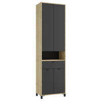 HOCHSCHRANK 54/193/31 cm  - Eichefarben/Anthrazit, Basics, Holzwerkstoff/Kunststoff (54/193/31cm) - MID.YOU