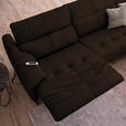 ECKSOFA in Echtleder Dunkelbraun  313/165 cm  - Dunkelbraun/Schwarz, Design, Leder/Metall (313/165cm) - Emilio Belluti