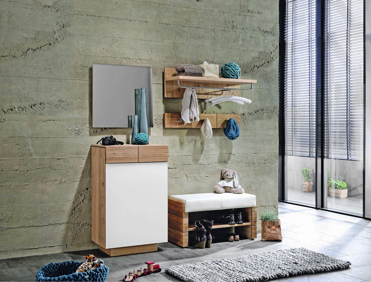 GARDEROBENSCHRANK 64/202/42,5 cm  - Eichefarben, Design, Glas/Holz (64/202/42,5cm) - Voglauer