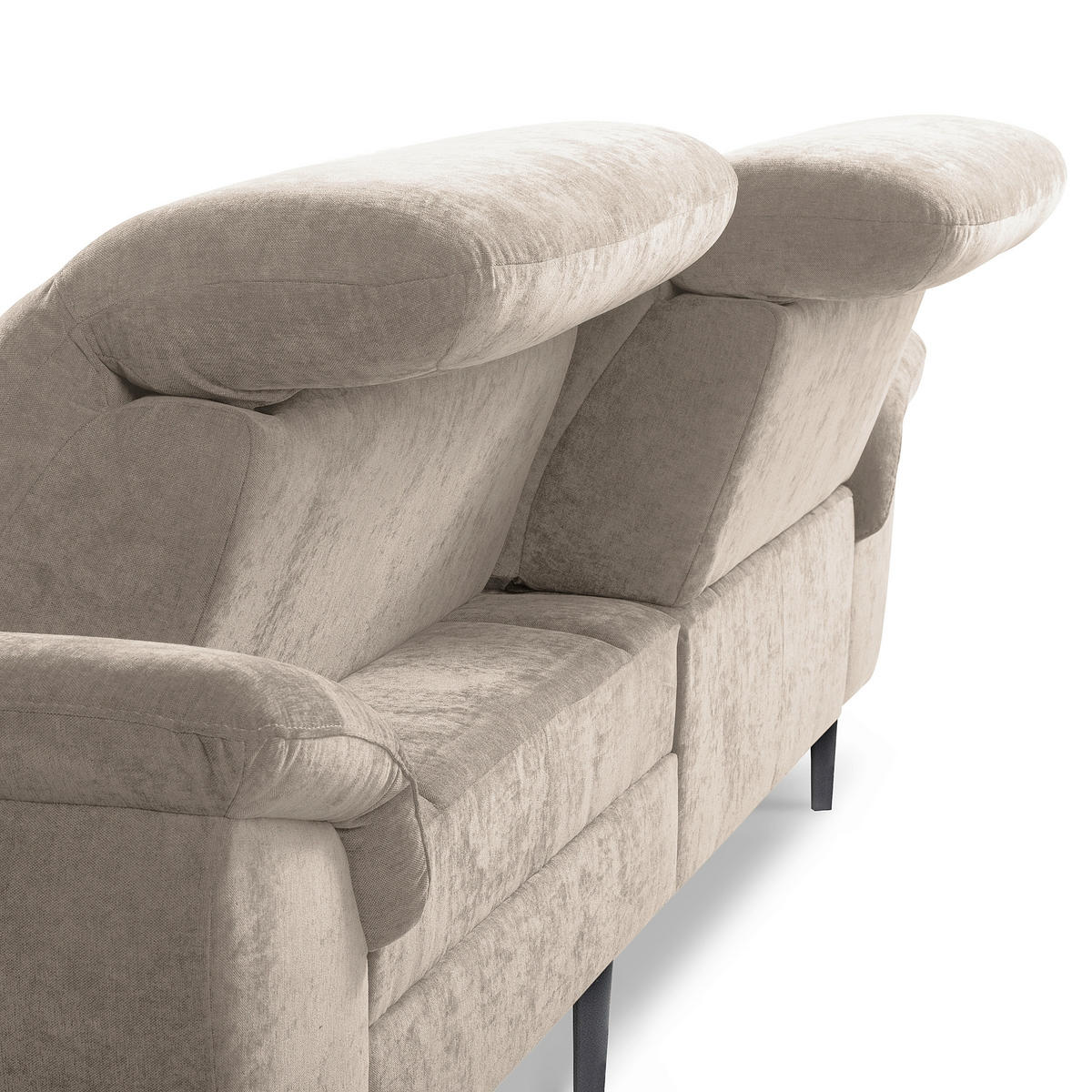 ECKSOFA  Webstoff Taupe  - Taupe/Schwarz, Design, Textil/Metall (268/195cm) - Livetastic