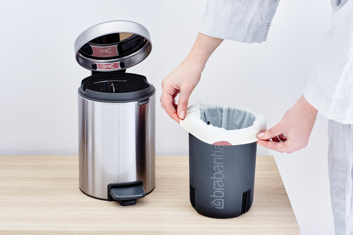 ABFALLEIMER 3 l  Metall  - Silberfarben, Design, Kunststoff/Metall (16,8/26,4/23,5cm) - Brabantia
