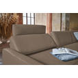 ECKSOFA in Echtleder Greige  - Greige/Anthrazit, KONVENTIONELL, Leder/Metall (182/324cm) - Ambiente