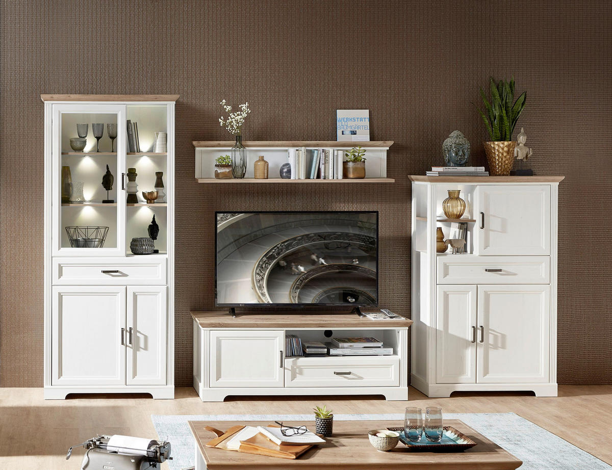 REGAL ZA DNEVNI BORAVAK boja hrasta   - boja hrasta, Romantično / Seoski, metal/pločasti materijal (354/204/51cm) - Landscape