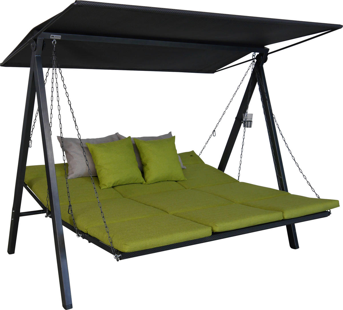 HOLLYWOODSCHAUKEL 210/160/145 cm  - Dunkelgrau/Anthrazit, Basics, Textil/Metall (210/160/145cm) - Boxxx