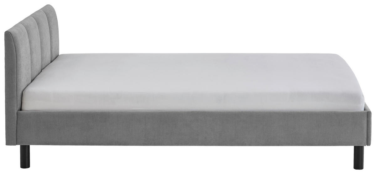 POLSTERBETT 140/200 cm  in Grau  - Schwarz/Grau, Basics, Holz/Textil (140/200cm) - Boxxx