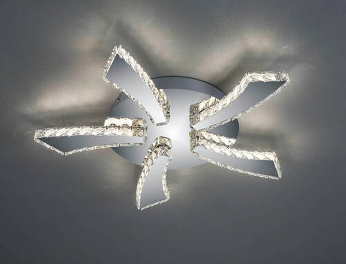 PLAFONIERĂ CU LED - străveziu/culoare crom, Romantik / Landhaus, plastic/metal (55/6cm)