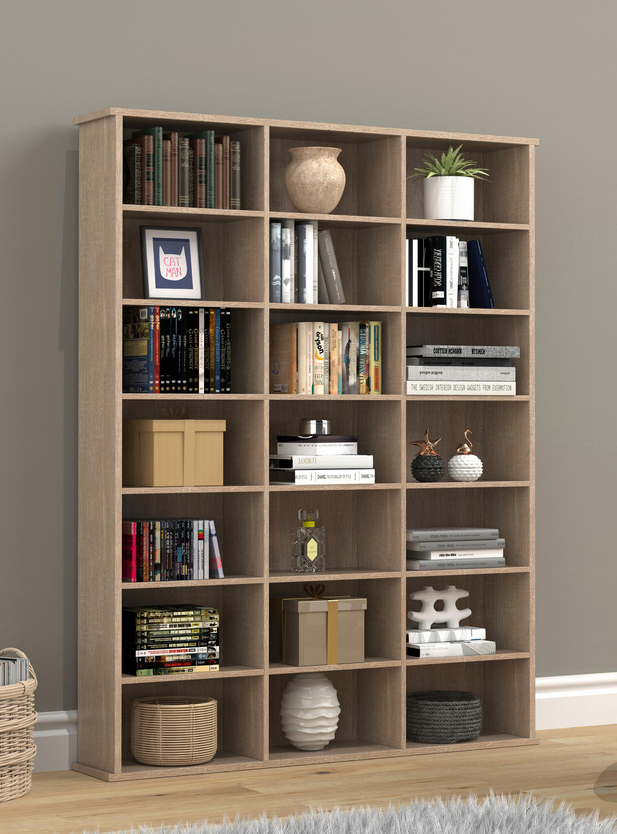 REGAL  105/136/19 cm Sonoma Eiche  - Sonoma Eiche, Design, Holzwerkstoff (105/136/19cm) - MID.YOU