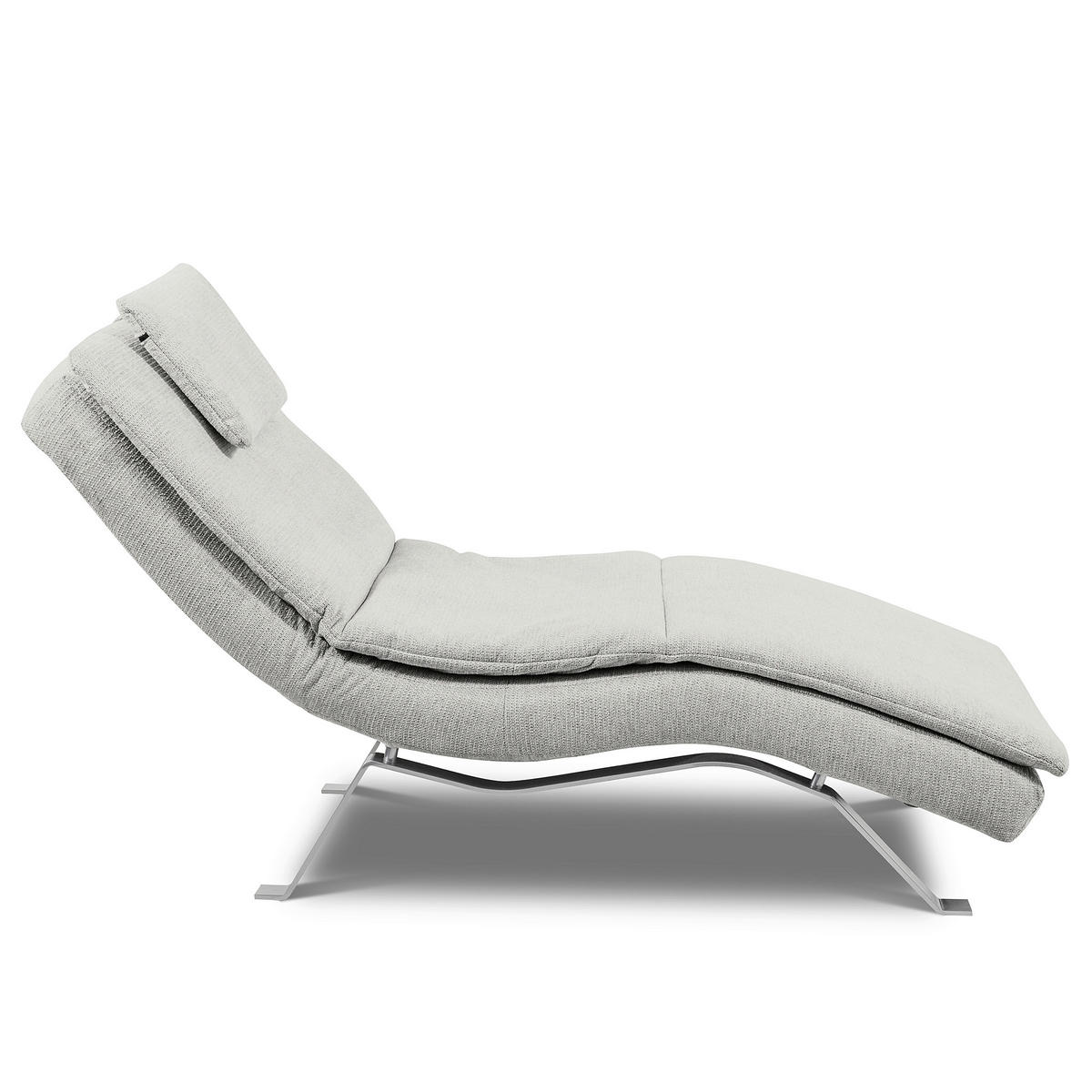 RELAXLIEGE in Chenille Grau  - Silberfarben/Grau, Design, Textil/Metall (65/95/171cm) - Celina Home