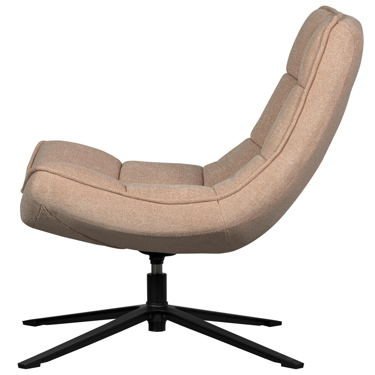 SESSEL in Webstoff Naturfarben  - Schwarz/Naturfarben, Design, Textil/Metall (74/84/86cm) - Livetastic
