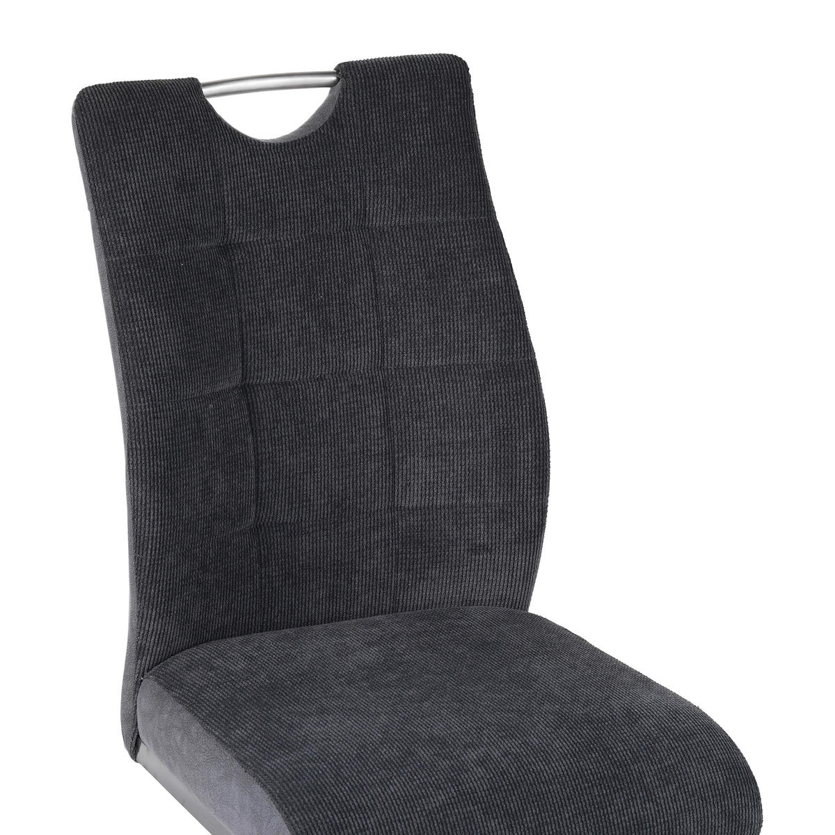 NIHAJNI STOL, kovina, tekstil siva  - barve kroma/siva, Design, kovina/tekstil (44/96/59cm) - Xora