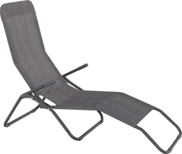 VRTNI LEŽALNIK jeklo prašno lakirano antracit, rjava  - rjava/antracit, Design, kovina/tekstil (56/96/145cm) - Xora